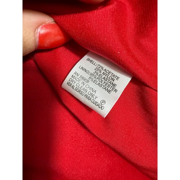 Antonio Melani Red Strapless Pleated Midi Dress Size 6 - Picture 6 of 7